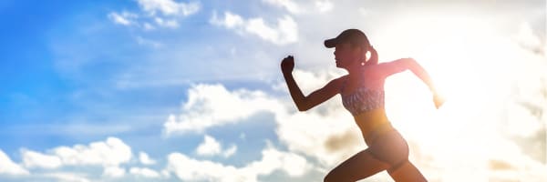 Woman running with endurance from IV therapy